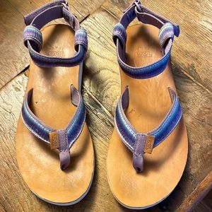 Teva sandals.  Run small